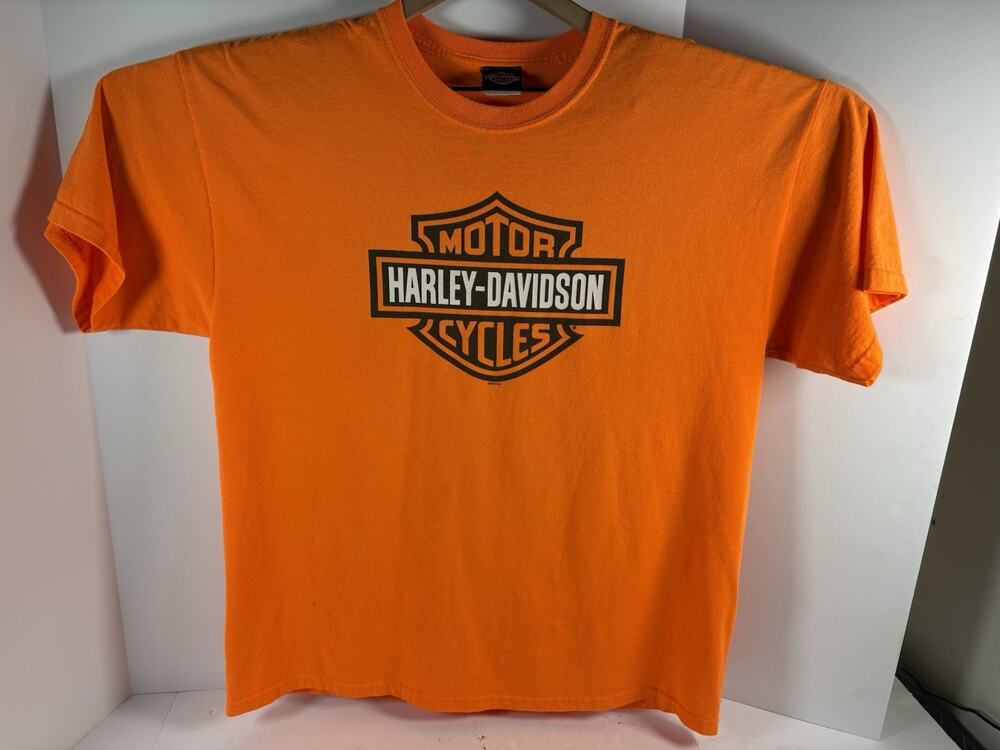 Harley Davidson Orlando Florida Mens XL Orange T Shirt Alligator Graphic 2008